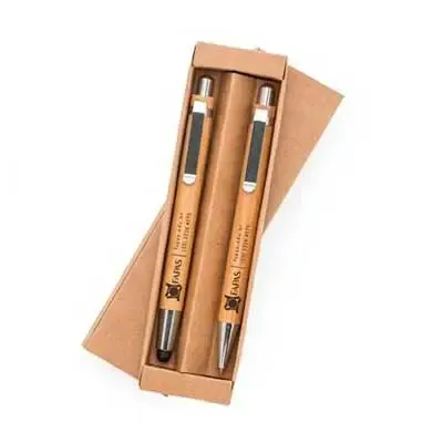 Kit ecológico caneta e lapiseira bambu