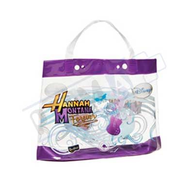 Sacola cristal transparente com camurça colorido personalizada