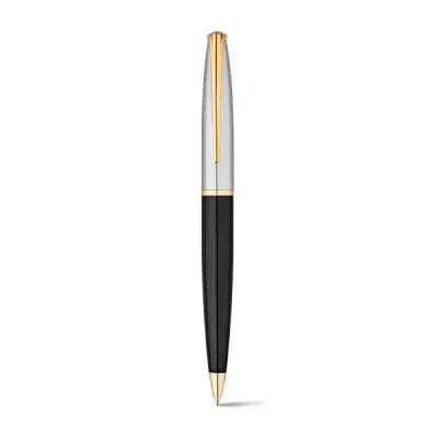 caneta esferográfica de Metal com Clipe, anel e ponteira com banho de ouro - 568686
