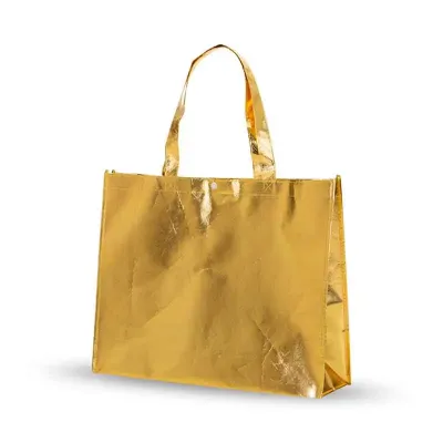 Sacola TNT Metalizada cor dourada