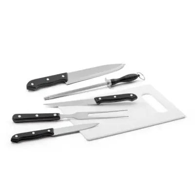 Kit Churrasco Aço Inox E Tábua - 888494