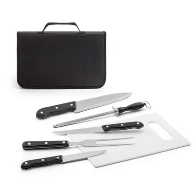 Kit Churrasco Aço Inox E Tábua - 888496