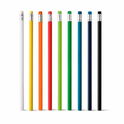 Lápis personalizado colorido com borracha - 1226177