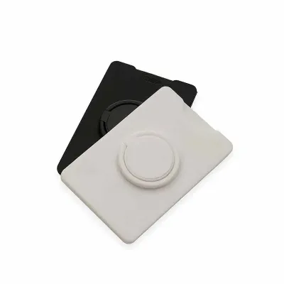 Porta-cartões em silicone com anel de suporte