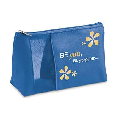 Bolsa de cosméticos cor azul com logo - 1449573