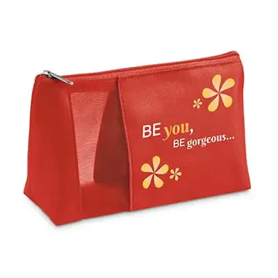Bolsa de cosméticos cor vermelha com logo - 1449574