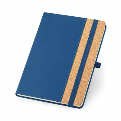 Caderno A5 com capa dura em cortiça e PU azul - 1513992