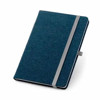Caderno A5 com capa dura forrada (tecido jeans) - 1514001