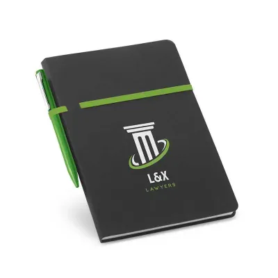 Caderno com caneta - detalhe verde - 1450016