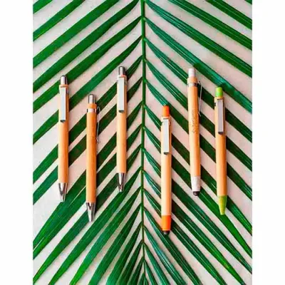 Caneta em bambu com ponteira touch - 1512705