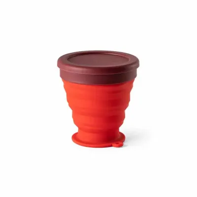 Copo de viagem dobrável 240 ml vermelho