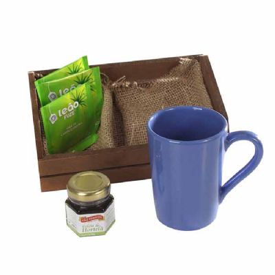 Kit geleia com caneca e sachês de chá