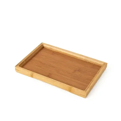 Bandeja pequena retangular em bambu