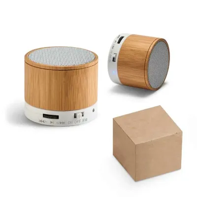 Caixa de Som com Microfone em Bambu - 1528259