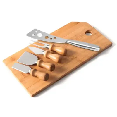 Kit para Queijo em Bambu e Inox com 6 Peças