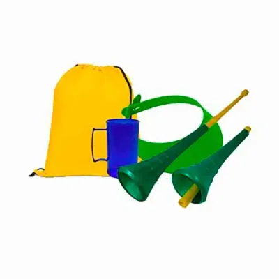 Kit tetra Brasil com saco mochila, copo, vuvuzela