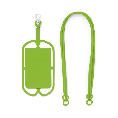 Porta cartões verde para celular