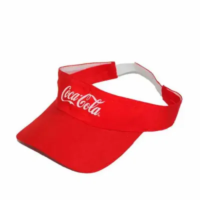 Viseira vermelha com logo promocional personalizada