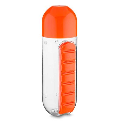 Garrafa plástica com porta pílulas - 370630