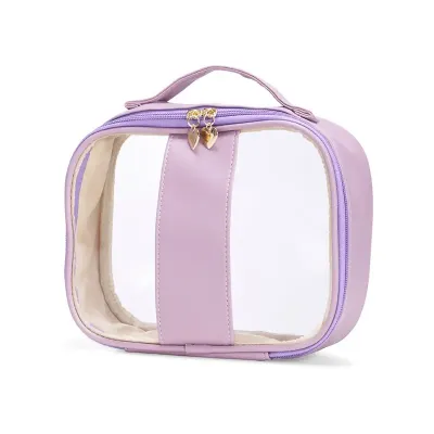 Nécessaire em PVC e PU Rosa