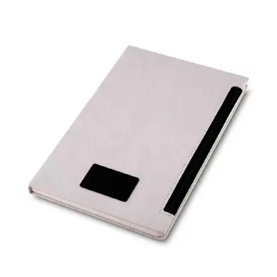 Caderno de anotações com porta objetos na capa - 980781