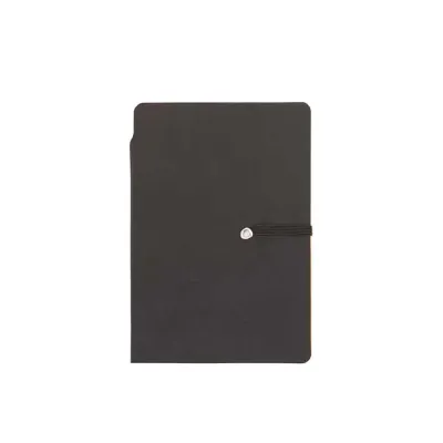 Bloco de anotações preto com elástico - 925373