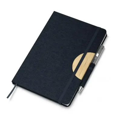 Caderno de anotações com suporte para caneta (com capa reciclável) - 1880783