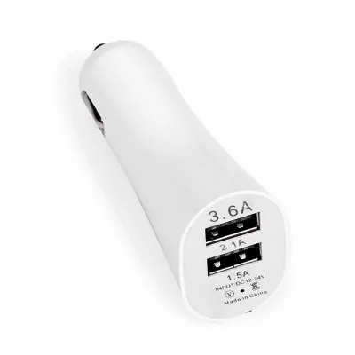 Carregador USB veicular na cor branca - 535994
