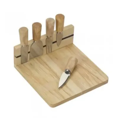 Kit Queijo em Bambu 6 peças com base