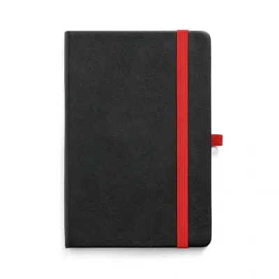 Caderneta com Pauta e Porta Caneta - elástico vermelho - 1902869