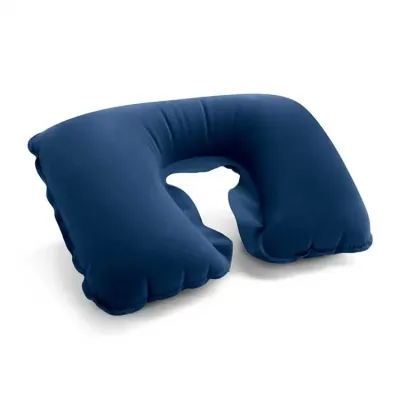 almofada de pescoço inflável azul