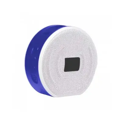 Caixa de som branca e azul com bateria recarregável - 570271