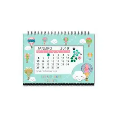 Calendário de mesa azul