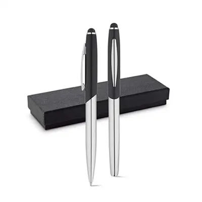 Kit de canetas em metal com estojo almofadado