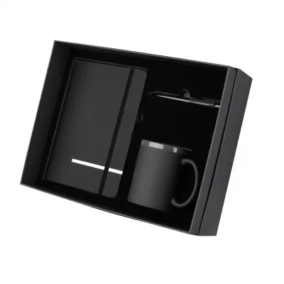 Kit escritório com caderno, caneta e caneca