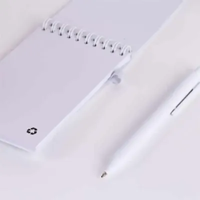 Kit Escritório Personalizado branco bloco e caneta - 1397247