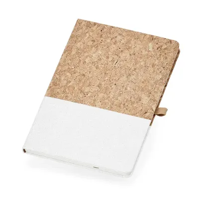 Caderneta Cortiça com detalhe branco - 1770085