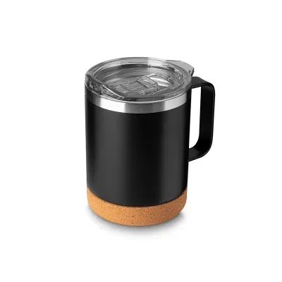 Caneca térmica em aço inox preta com parede dupla