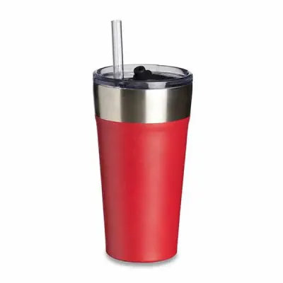 Copo Térmico Vermelho com Canudo - 1693529