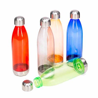 Garrafa de água plástica 700ml com corpo transparente colorido
