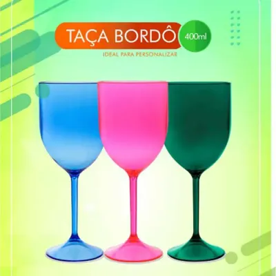 Taça de drink e vinho - Bordô colorido  - 647333