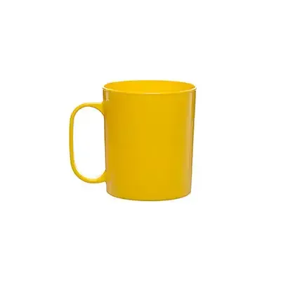 Caneca de chá em plástico amarelo