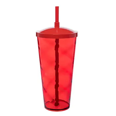 Copão Twister de 1 litro com canudo na cor vermelha