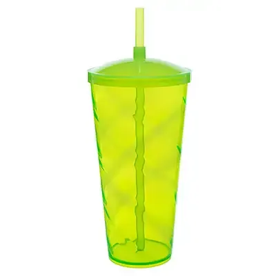 Copão Twister 1 litro com canudo na cor verde limão