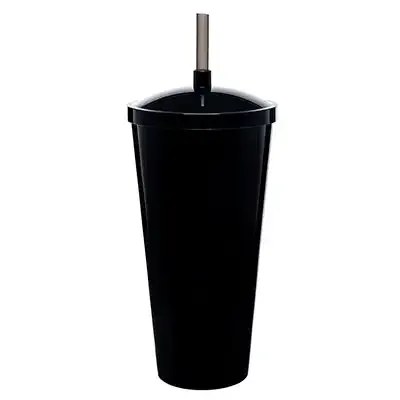 Copão Twister 1 litro com canudo na cor preta