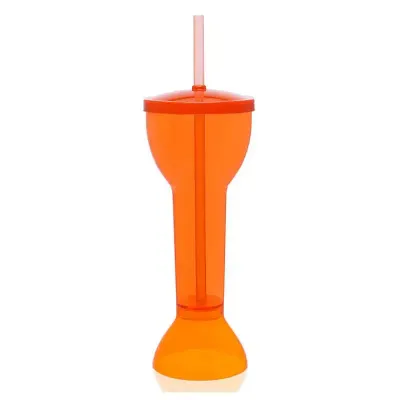 Yard Cup Prime copo com tampa e canudo cor laranja  - 1396365