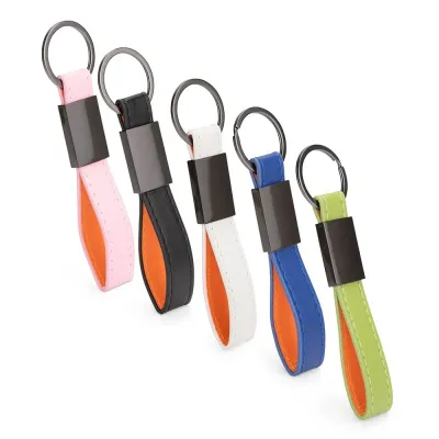 Chaveiro Metal com Couro Sintético | Cores