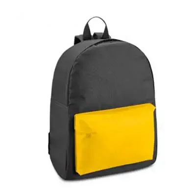 Mochila em nylon 600D com bolso frontal amarelo  - 731156