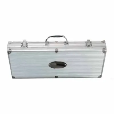 Kit churrasco em maleta de alumínio com 18 peças