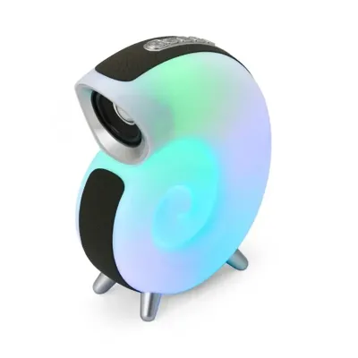 Caixa de som multimídia TWS formato concha com luminária RGB